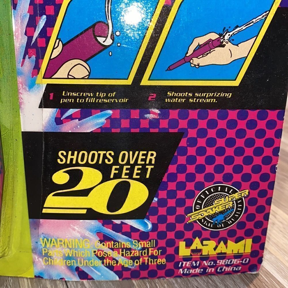Super Soaker Pen 1993 Larami Shoots Over 20 Feet Pocket Toy water gun - Picture 3 of 5